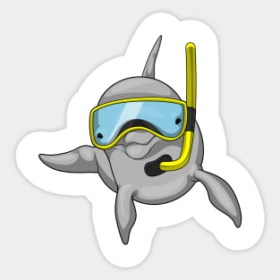 Dolphin Diver Snorkel Sticker